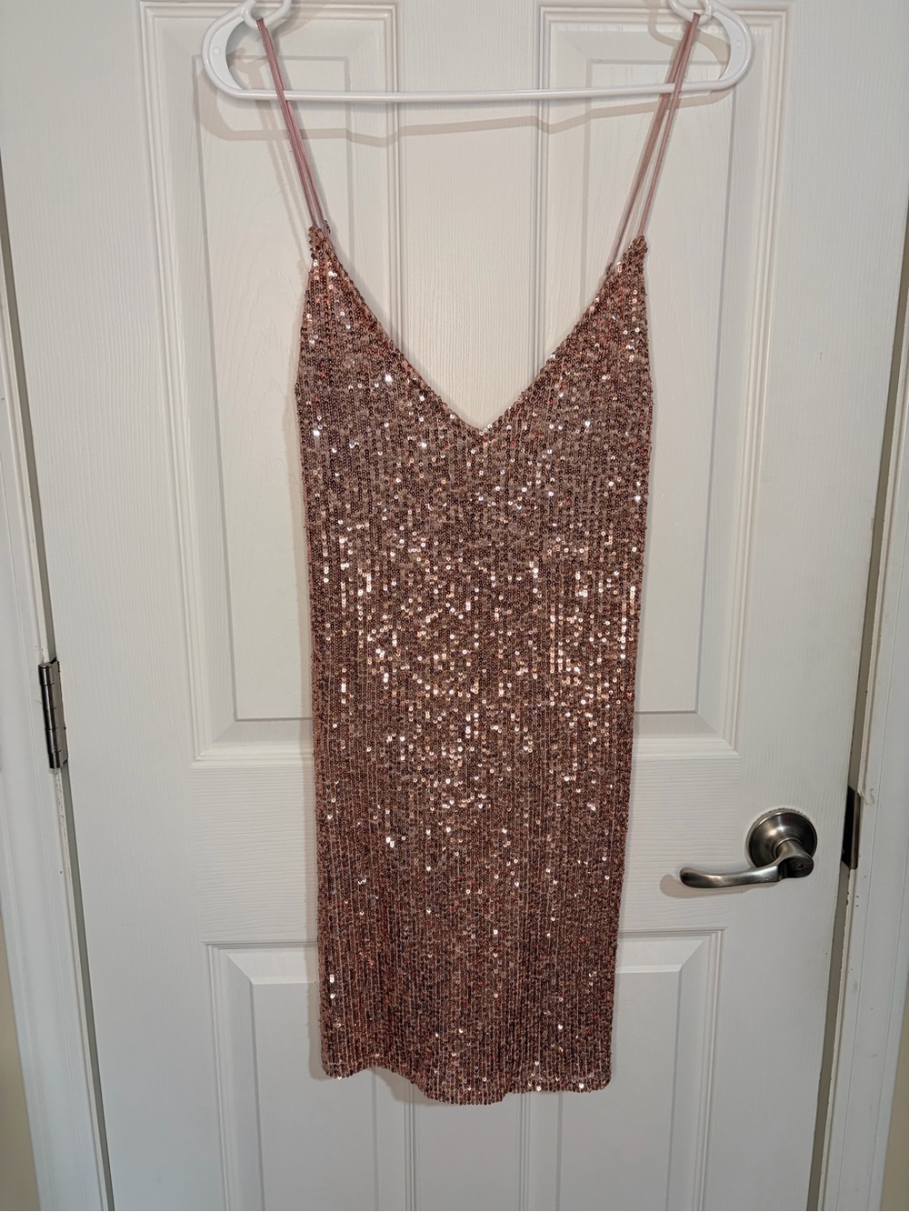 Victoria's Secret Rose Gold Sequin Slip Dress